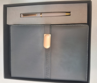 2025 noël/nouvel an Promotion personnalisé A5 taille PU cuir Journal livre relié cahier boucle personnel affaires cadeau ensemble