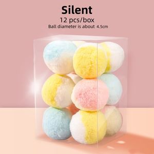12 шт. тихих эластичных интерактивных игрушек-мячей для домашних животных, устойчивых к укусам, мягких плюшевых мячей для игр в помещении для кошек - Product Image 5