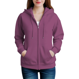 Sudaderas con cremallera personalizadas al por mayor, sudaderas con capucha, chaqueta de alta calidad, Sudadera con capucha para mujer, sudadera con cremallera completa en blanco - Product Image 4