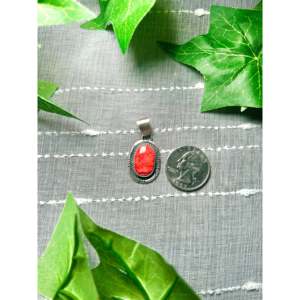 Colgante de Estilo Étnico Navajo con Ostra Espinosa y Plata de Ley, con Engaste de Bisel en Oro Rosa y Platino, Joyería con Dije - Product Image 2