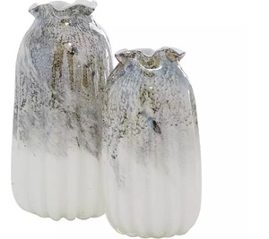 Juego de 2 jarrones de bombilla de vidrio soplado rústico dorado de diseño moderno Fundición de aluminio de mejor calidad con jarrones de metal de material de hierro - Product Image 2