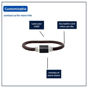 Bracelet unisexe en argent sterling 925 avec onyx noir naturel hexagonal |   Bijoux fins sur mesure OEM |   Quantité minimum de commande : 1 pièce - Product Image 5