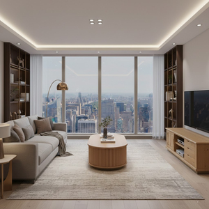 Mueble de TV Tradicional para Sala de Estar con Mesa de Centro, Fabricado en Madera de Caucho y Pino Duraderas - Product Image 1