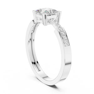 แหวนหมั้นเพชรโมอิสซาไนต์ทรงเจ้าหญิงสุดหรู รับรองโดย IGI ตัวเรือนโลหะผสมสีโรสโกลด์ ประดับแบบ Prong Setting สำหรับเจ้าสาว งานแต่งงาน ผู้หญิง งานเลี้ยงสุดคลาสสิก - Product Image 3