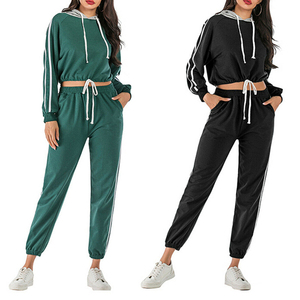 Ensemble de survêtements à capuche 100% coton pour hommes, veste de jogging de sport, pantalon de survêtement pour la saison d'automne, deux pièces pour survêtement d'équipe - Product Image 1