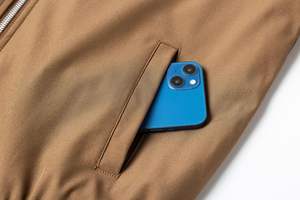 Veste d'extérieur élégante pour hommes, coupe-vent de protection avec fermeture à glissière complète, poignets réglables, polaire fonctionnelle, blocage des couleurs - Product Image 3