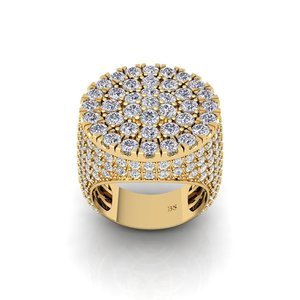 Luxury Women's <b>Cocktail</b> <b>Ring</b> With Round Brilliant Moissanite Pave Setting In 18K Solid <b>Gold</b> Crown Shape - Product Image 2
