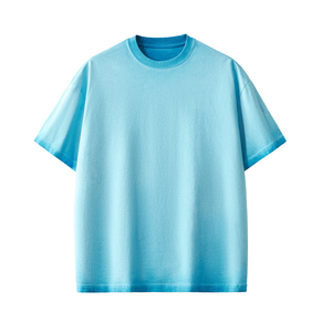 T-shirt vintage personnalisé délavé à l'acide pour homme, 220 grammes, motif uni, logo frontal, style streetwear vieilli - Product Image 5