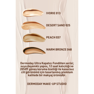 Base de Maquillaje de Larga Duración Dermoday SPF 20 Ivory 30ml Ultra Cobertura Maquillaje Líquido Resistente al Agua - Product Image 3