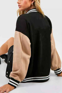 Veste universitaire unisexe pour filles, best-seller, vêtements d'hiver, corps en laine, manches en cuir, patch en chenille brodé, imprimé - Product Image 2