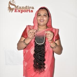 Extensions de cheveux indiens vierges à 100% 4*4 Fermeture en dentelle HD Cuticules alignées Tissage bouclé pour femmes Origine vietnamienne - Product Image 4