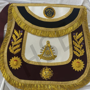 DELANTAL MASÓNICO BORDADO A MANO PASADO MASTER LODGE NUEVO CON COLLAR Y DE - Product Image 1