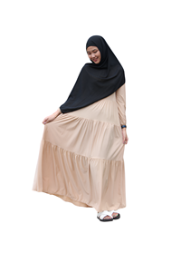 Zevanya haute qualité crêpe tissu modeste femmes longue robe douce main sensation avec Design ethnique musulman et manches longues - Product Image 4