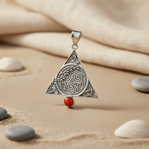 Collar con Colgante de Nudo Celta de Plata 925 para Mujer, con Cornalina, Bañado en Rodio, Oro Rosa con Ópalo, Dijes de Platino - Product Image 1