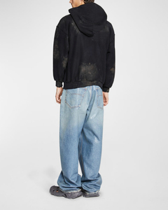 Top Premium qualité matériel prix de gros respirant blanc poids lourd confortable lavage à l'acide soleil fané fermeture éclair sweats à capuche vente - Product Image 6