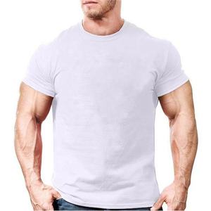 T-shirt de gymnastique en vrac 95% coton 5% élasthanne T-shirts surdimensionnés pour hommes T-shirt blanc à col rond et à manches courtes pour entraînement de gymnastique - Product Image 6