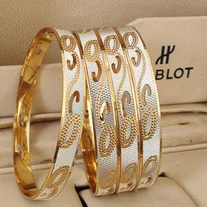 Ensemble de bracelets traditionnels plaqués or pour femmes bijoux de style ethnique indien Kada pour un usage quotidien et une tenue de fête minimale - Product Image 3