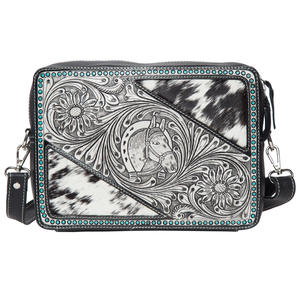 Bohème Durable en cuir véritable femmes Messenger sac fermeture à glissière animaux imprime toutes les saisons pour été hiver printemps automne - Product Image 4