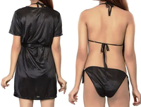 Ensemble de pyjama pour homme en fibre de bambou, respirant, à séchage rapide, grande taille, vêtements de nuit maxi, chemise de nuit, soutien-gorge, culotte, robe, tout-en-un