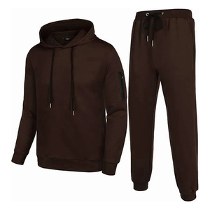 Ensemble de survêtement décontracté d'hiver pour hommes, 2 pièces, veste et pantalon en polaire, matière polyester/coton - Product Image 3