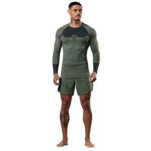 Haut de compression pour entraînement MMA, gym, fitness et sports, à manches longues, col montant, fermeture éclair, de la marque Men Fight Division. - Product Image 6