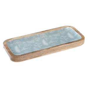 Plateau de service en bois naturel émaillé, décoration de cuisine unique - Product Image 3