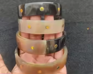 Bangles Natural Buffalo Horn Resin Bone <b>Bracelets</b> with <b>Pearl</b> at Low Price by crescent crafts - Product Image 2