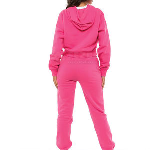 Streetwear Offre Spéciale Ensemble de sweats à capuche courts pour femmes Fabriqué en matériau de haute qualité Ensemble de sweats à capuche courts pour femmes - Product Image 4