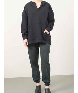 Sweat à capuche ample en molleton mélangé de coton avec logo sur le devant pour femme, prêt pour l'hiver, idéal pour le sport et la vente en gros - Product Image 5