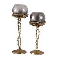 Vente chaude Bougeoir En Laiton Décoration De Mariage Dorée Perles Lanterne Ensemble au Prix Le Plus Bas en Inde Noël