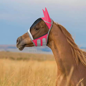 หน้ากากกันแมลงสำหรับม้า  โลโก้สั่งทำได้  วัสดุคุณภาพดีเยี่ยม  ออกแบบมาเพื่อการขี่ม้า  ปกป้องใบหน้าและหู  หน้ากากขี่ม้า - Product Image 1
