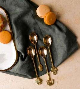 Cuchara de Cena Clásica de Latón Elegante y Ecológica, Chapada en Oro Pulido a Mano, Mango Corto, Pulido Espejo, Diseños Personalizados para - Product Image 4