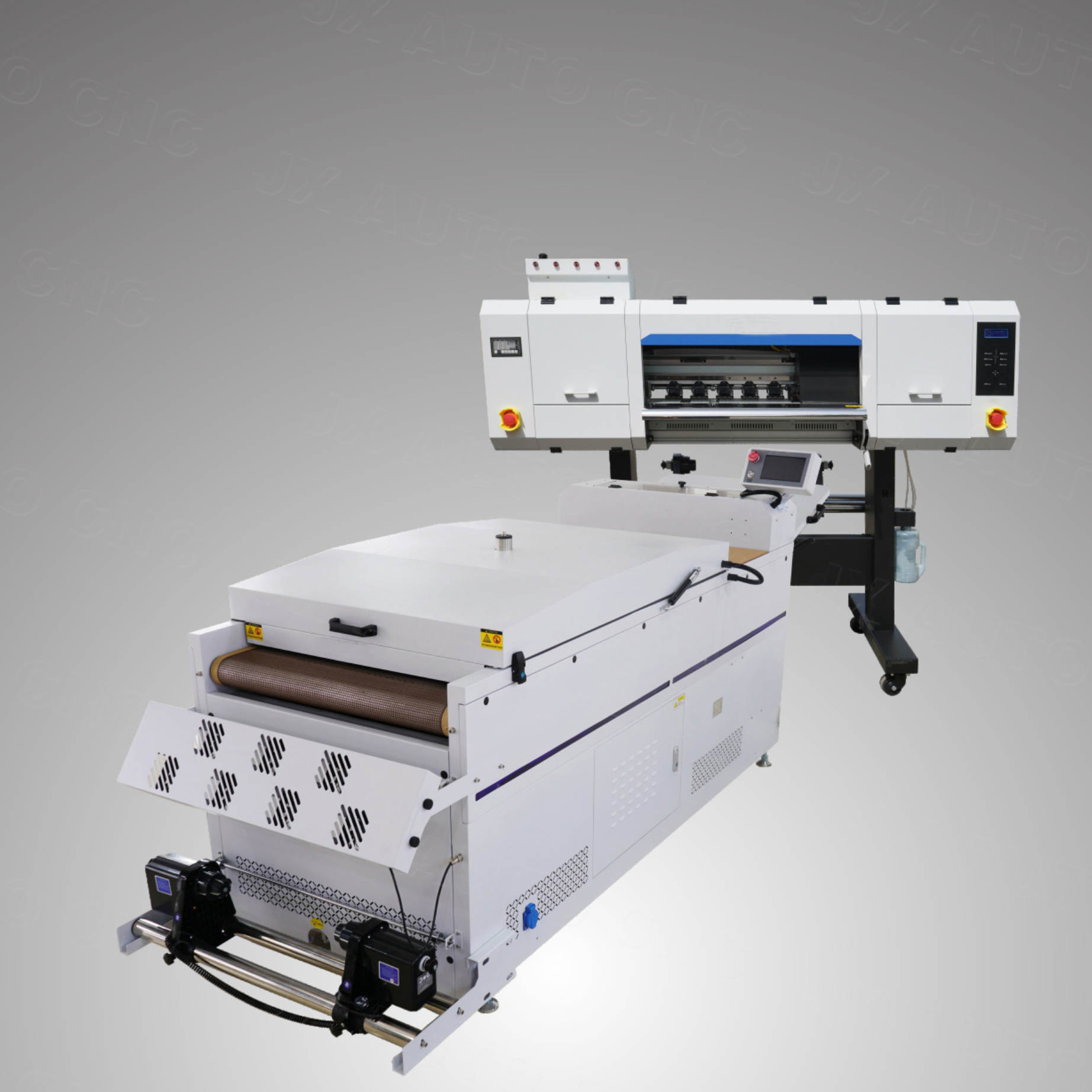 JX AUTO CNC Высококачественная печатная машина для футболок с 4 головками DTF принтер с Порошковым встряхиванием