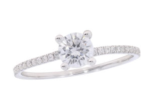 1.00 Ct Moissanite Diamant Solitaire Bague de Fiançailles Or Blanc 14K avec Accents-Vente en Gros OEM - Product Image 3