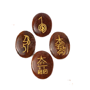 UUI เรกิคริสตัลสีแดงสีแดงพร้อมเซ็ตเรกิแบบ Usui หินธรรมชาติบำบัดอัญมณีเรกิคริสตัล - Product Image 3