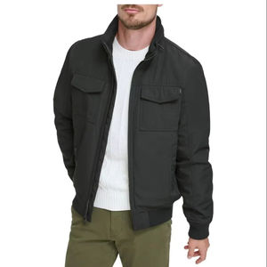 Service OEM disponible pour blouson aviateur d'hiver de la rue avec fermeture à glissière de couleur unie à col montant et placement avant - Product Image 2