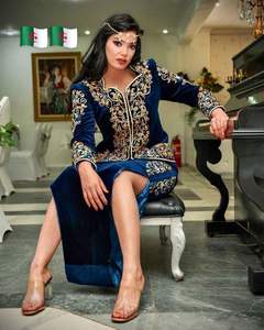 DAZZLING <b>NAVY</b> BLUE <b>JACKET</b> <b>for</b> WEDDING in 2024 NEW EMBOSSMENT with EMBROIDERY CRISTAL GLASS BEADSSTONE & DABKA WORK MADE of SILK - Product Image 1