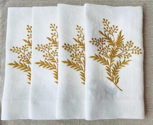 Serviettes en tissu de broderie serviettes de table lavables douces réutilisables pour la table à manger OEM de dîner de famille de fête de mariage - Product Image 2