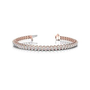 6.50MM Diamant Coupe Ronde Style Unique Emilia En Ligne Prong Set Bracelet De Tennis Pour Les Femmes - Product Image 1