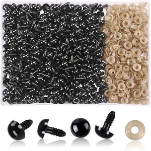Paquete de 100 Piezas de <span class=keywords><strong>Ojos</strong></span> de Seguridad de Tamaño Completo para Muñecos <span class=keywords><strong>Amigurumi</strong></span>, <span class=keywords><strong>Ojos</strong></span> de Ganchillo para Manualidades, <span class=keywords><strong>Ojos</strong></span> Negros con Tapas, Suministros para Manualidades de Ganchillo - Product Image 1