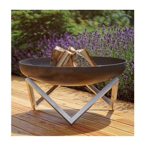 Hoyo de fuego ardiente de madera de Color negro de hierro con soporte Hoguera de forma redonda de mayor calidad para uso en jardín - Product Image 2