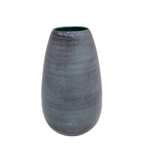 <b>Set</b> of <b>3</b> Iron Flower <b>Vase</b> Medium Size Light Green Wood Texture Plating Luxury Design Flower Pot for Wedding and Home Decoration - Product Image 1