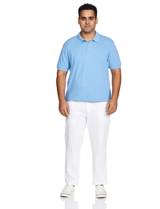 Chemise à manches courtes pour homme en coton biologique 100% tricoté de qualité supérieure, respirante, unie, avec col rabattu et design de logo personnalisé - Product Image 1