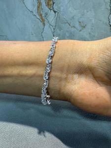 Chaîne tennis en argent 925 avec moissanite en forme de poire et ronde, vente en gros, bracelet délicat pour femmes et hommes, bijoux glacés - Product Image 5