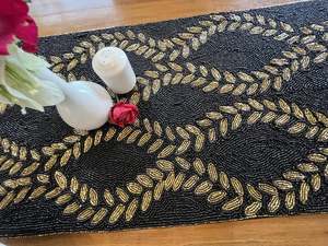 <b>Beaded</b> <b>Placemat</b> Handmade Round Charger for Luxury Dining & Holiday Decor Unique Piece Handmade <b>Beaded</b>, <b>Placemat</b>, Housewarming - Product Image 5