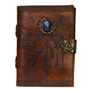 UDiMiSK LeatherCPO Handcrafted Terracotta Leather Journal Made Goat Sheep Leather Hand-Embossed Cover Pure Recycled Cotton Paper - Product Image 1