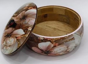 Premium Look Wooden Printed Chapati Box for <b>Dining</b> <b>Table</b> and Daily Family Use Rustic Wooden Roti Storage Box for Warm - Product Image 4