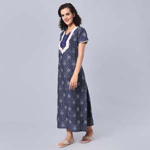 Camisón Largo Estampado 100% Algodón para Mujer Evolve - Transpirable, con Botones, Suave y Cómodo - Product Image 3