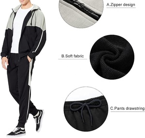 ชุดกีฬามีฮู้ดสำหรับผู้ชาย,2ชิ้นชุดวอร์มวอร์มวอร์มกันหนาวมีฮู้ด - Product Image 3