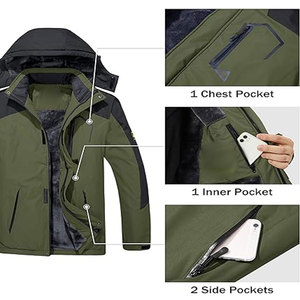 Blouson d'hiver personnalisé avec logo sur le devant, col montant, taille sur mesure, coupe-vent matelassé en duvet, vente en gros - Product Image 5